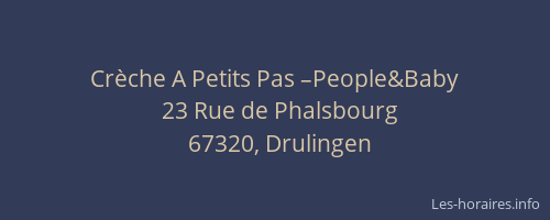 Crèche A Petits Pas –People&Baby