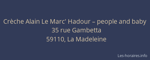 Crèche Alain Le Marc' Hadour – people and baby