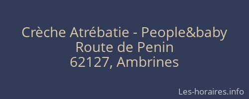 Crèche Atrébatie - People&baby