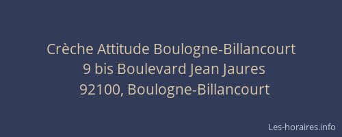 Crèche Attitude Boulogne-Billancourt
