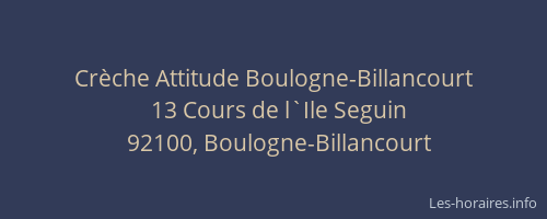 Crèche Attitude Boulogne-Billancourt