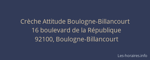 Crèche Attitude Boulogne-Billancourt