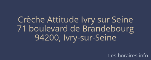 Crèche Attitude Ivry sur Seine