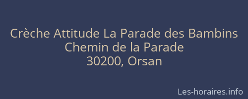Crèche Attitude La Parade des Bambins
