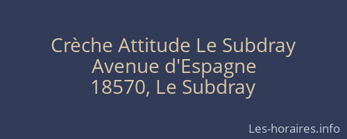 Crèche Attitude Le Subdray