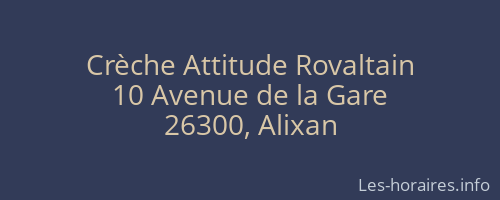 Crèche Attitude Rovaltain