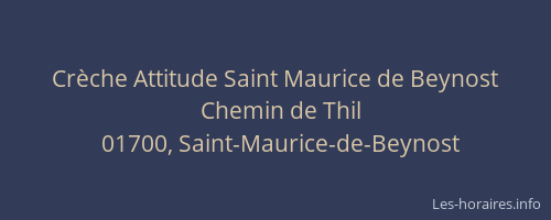 Crèche Attitude Saint Maurice de Beynost