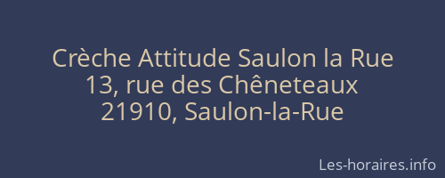 Crèche Attitude Saulon la Rue