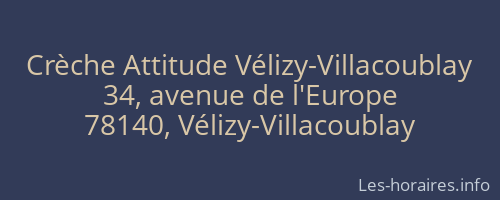 Crèche Attitude Vélizy-Villacoublay
