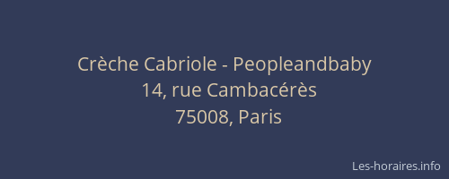 Crèche Cabriole - Peopleandbaby