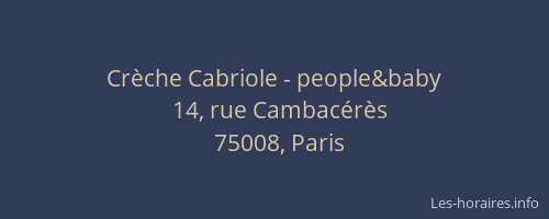 Crèche Cabriole - people&baby