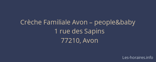 Crèche Familiale Avon – people&baby