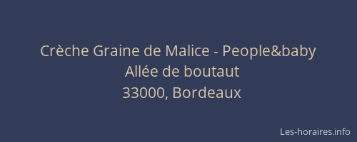 Crèche Graine de Malice - People&baby