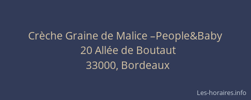 Crèche Graine de Malice –People&Baby