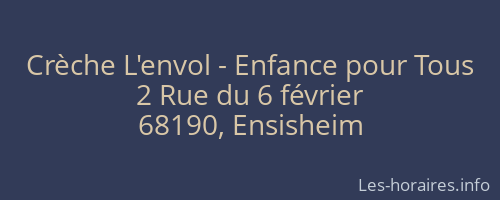 Crèche L'envol - Enfance pour Tous