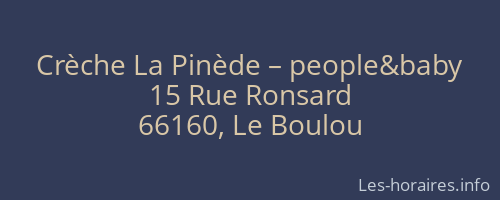 Crèche La Pinède – people&baby