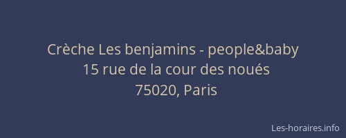 Crèche Les benjamins - people&baby