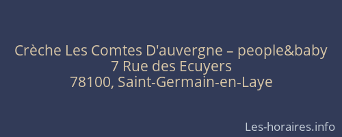 Crèche Les Comtes D'auvergne – people&baby