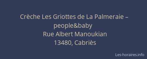 Crèche Les Griottes de La Palmeraie – people&baby