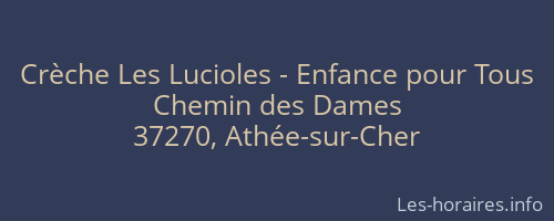Crèche Les Lucioles - Enfance pour Tous