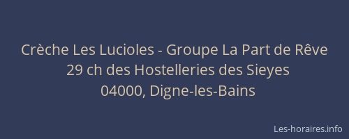 Crèche Les Lucioles - Groupe La Part de Rêve