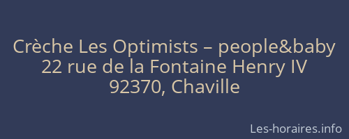 Crèche Les Optimists – people&baby