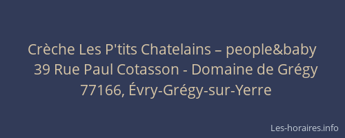 Crèche Les P'tits Chatelains – people&baby