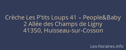Crèche Les P'tits Loups 41 – People&Baby