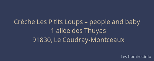 Crèche Les P'tits Loups – people and baby