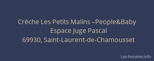 Crèche Les Petits Malins –People&Baby