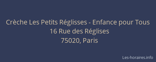 Crèche Les Petits Réglisses - Enfance pour Tous