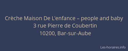 Crèche Maison De L'enfance – people and baby