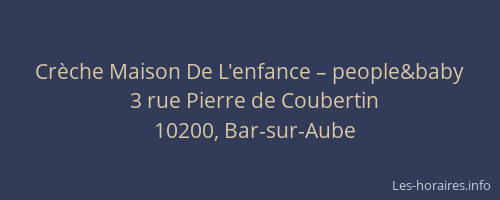 Crèche Maison De L'enfance – people&baby