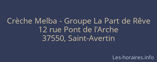 Crèche Melba - Groupe La Part de Rêve