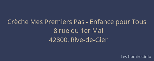 Crèche Mes Premiers Pas - Enfance pour Tous