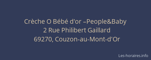 Crèche O Bébé d'or –People&Baby