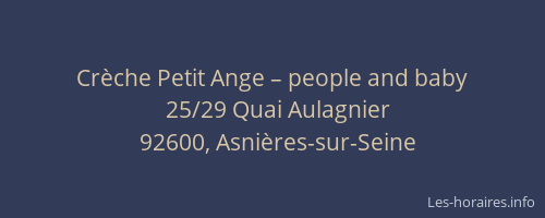 Crèche Petit Ange – people and baby