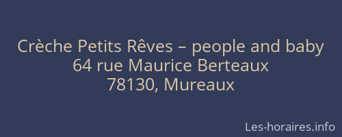 Crèche Petits Rêves – people and baby
