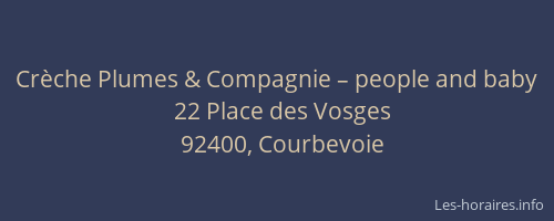 Crèche Plumes & Compagnie – people and baby