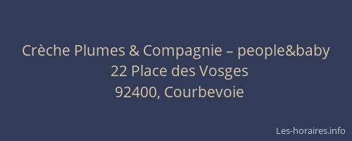 Crèche Plumes & Compagnie – people&baby