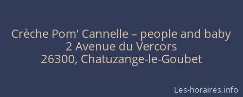 Crèche Pom' Cannelle – people and baby