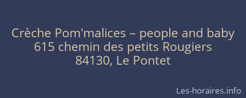 Crèche Pom'malices – people and baby