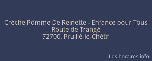 Crèche Pomme De Reinette - Enfance pour Tous