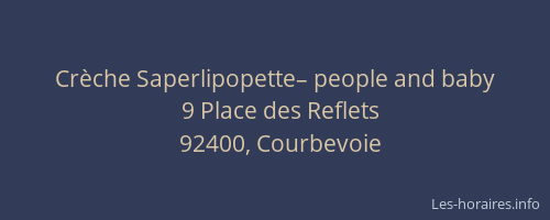 Crèche Saperlipopette– people and baby