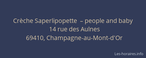 Crèche Saperlipopette  – people and baby