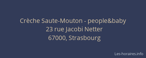 Crèche Saute-Mouton - people&baby