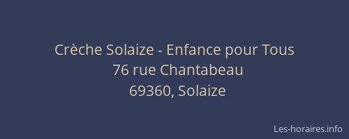 Crèche Solaize - Enfance pour Tous