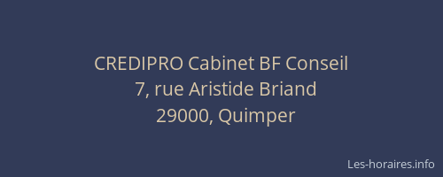 CREDIPRO Cabinet BF Conseil