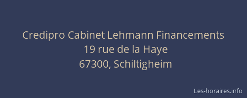 Credipro Cabinet Lehmann Financements