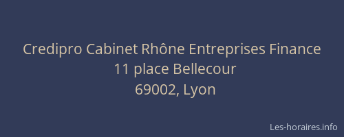 Credipro Cabinet Rhône Entreprises Finance
